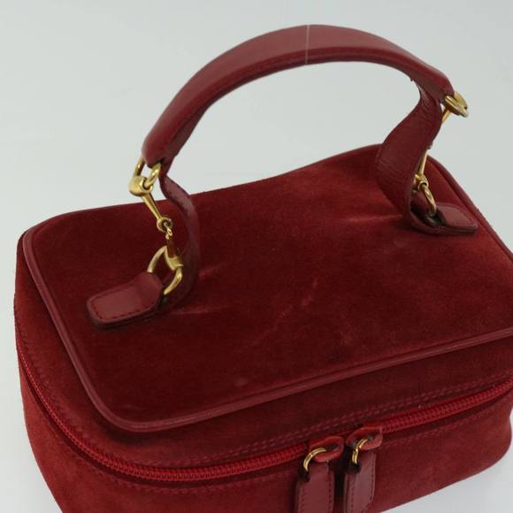 GUCCI Vanity Cosmetic Pouch Suede Red 032 1705 0141 Auth 66538 - Picture 6 of 16